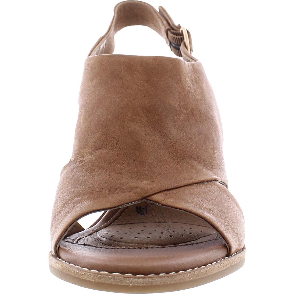 Sofft Mendi Womens Sandals Size 10 M Brown Leather Block Heel Slingback Strappy