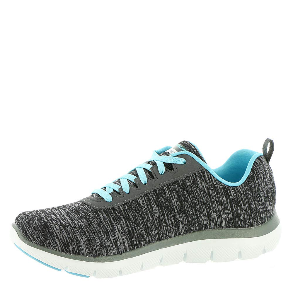 Skechers Women's Flex Appeal 2.0, Black/Blue, 8
