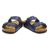 Birkenstock BIRK-051751 Arizona Soft Footbed Leather Sandals, Blue, 46