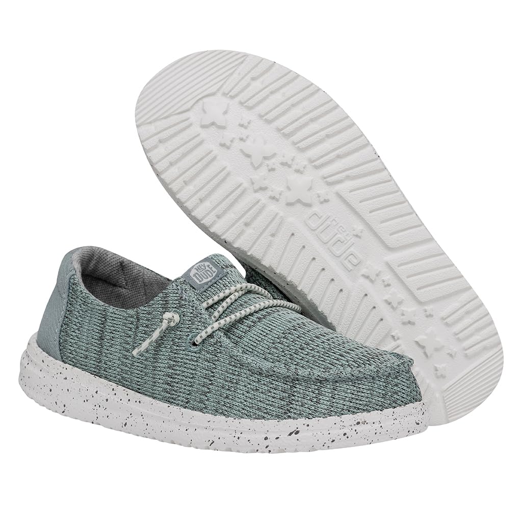 HEYDUDE Wendy Sport Mesh Loafers for Kids Girls Textile Upper Two-Eyelet Lace Closure Slip-on Style