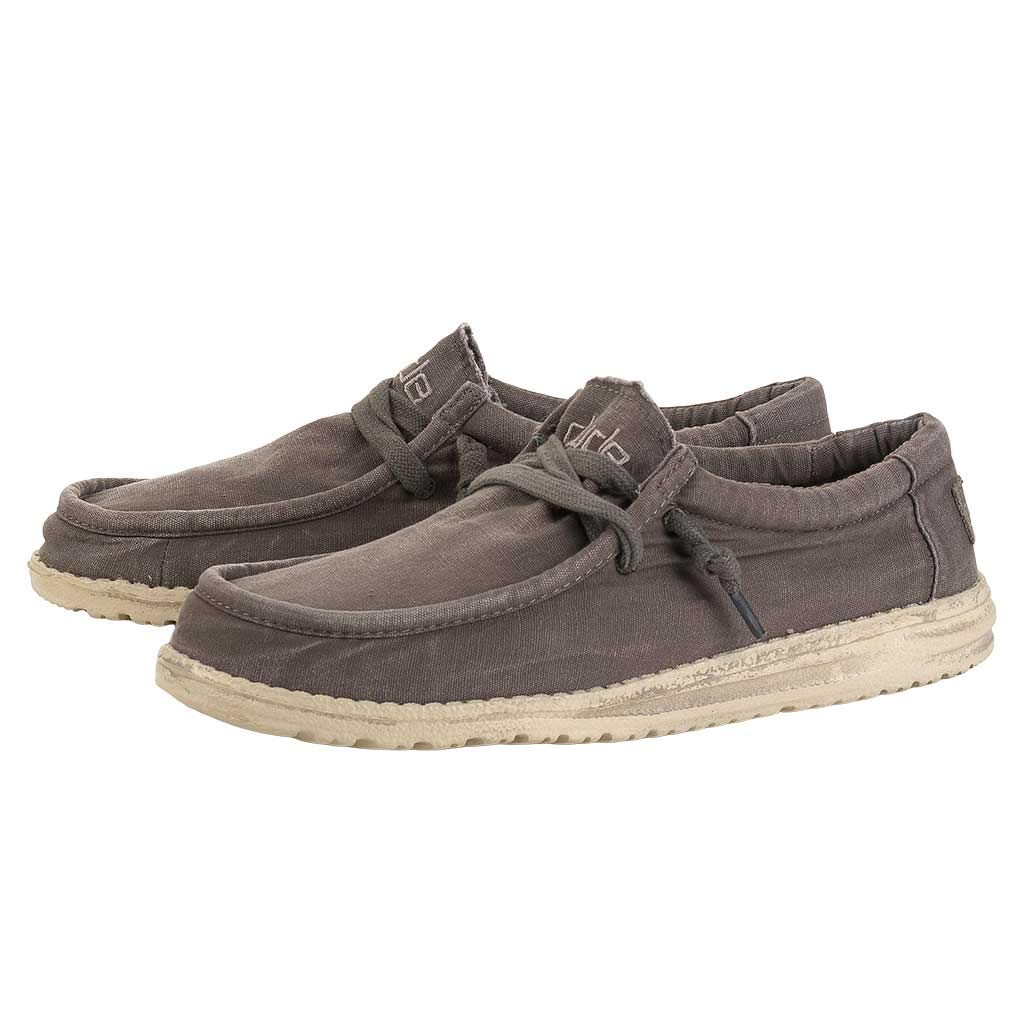 Hey Dude Men’s Wally Washed Mud Size 11 | Men’s Shoes | Men’s Lace Up | Comfortable & Light-Weight