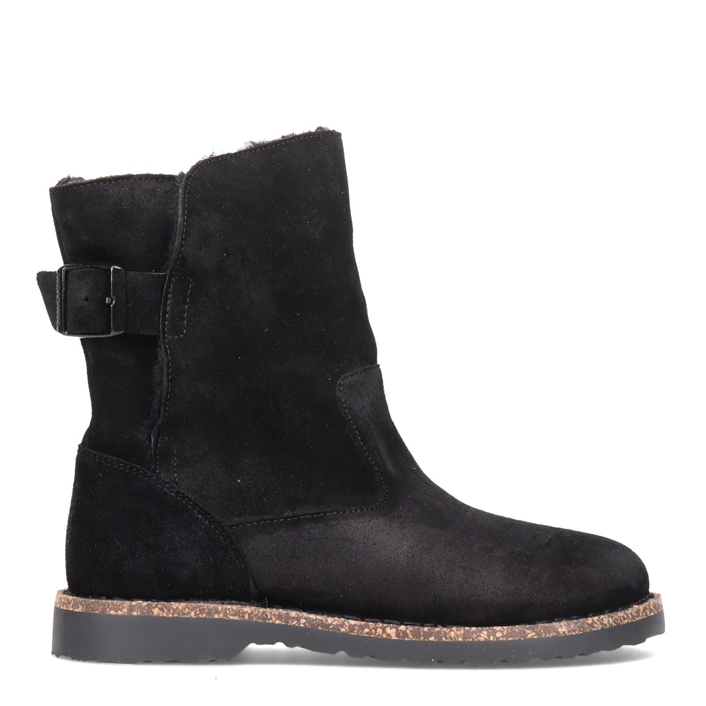 Shearling Suede Leather Black Birkenstock Uppsala