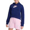 Nike Girl's Sportswear Club Fleece Hoodie (Little Kids/Big Kids) Blue Void/Arctic Punch/White MD (10-12 Big Kid)