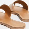 Madewell The Boardwalk Post Slide Sandal in Leather Desert Camel 10 M