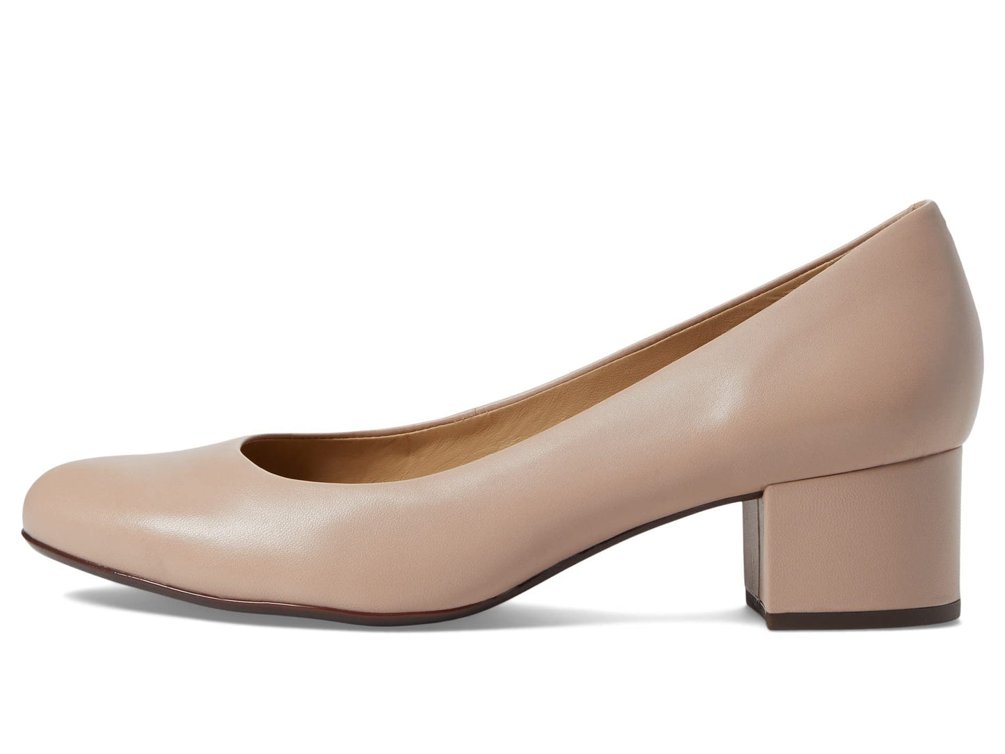 Marc Joseph New York Broad Street Pump Sandals – Leather Construction – Almond Toe – Block Heel Nude Nappa Leather 10.5 M