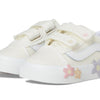 Vans Kids Old Skool V Flower (Toddler) Sneaker, Star White, 8.5 US Unisex