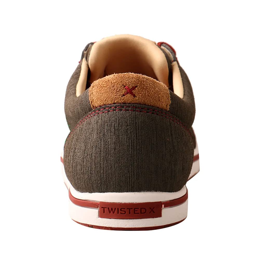 Twisted X Women's Kicks, Moc Toe, Dark Grey & Barn Red, 9 M