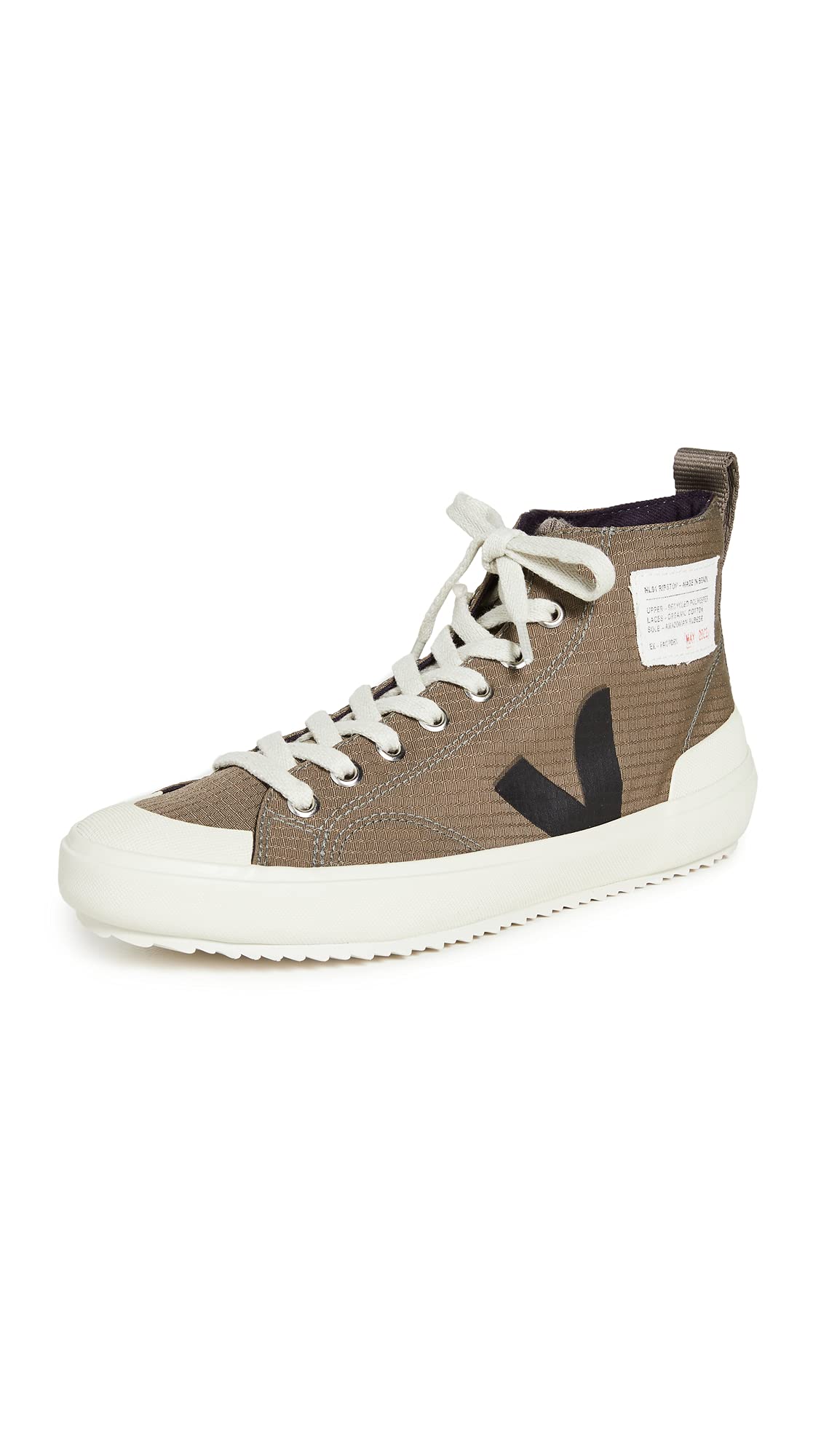 Veja Women's Nova High Sneakers, Kaki/Black, 9 Medium US