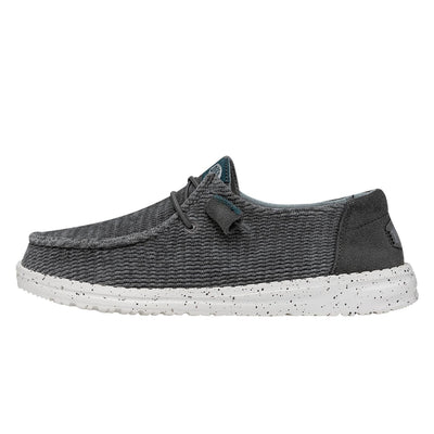 HEYDUDE Women's Wendy Wave Corduroy Slip On Shoe, Charcoal Size 11 | Comfortable Lightweight Casual Loafer