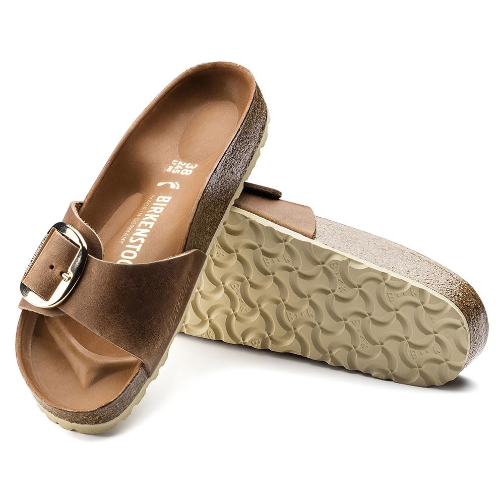 Birkenstock Madrid Big Buckle Oiled Leather Sandals 38