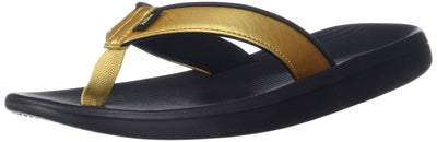 Nike Women's Bella Kai Flip Flops (Black/Metallic Gold) Size 8