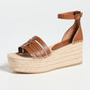 Tory Burch Women's INES Cage Wedge Espadrilles 80mm, Bourbon, Brown, 6.5 Medium US