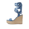 Michael Kors Esme Wedge Espadrille French Blue 9.5 M
