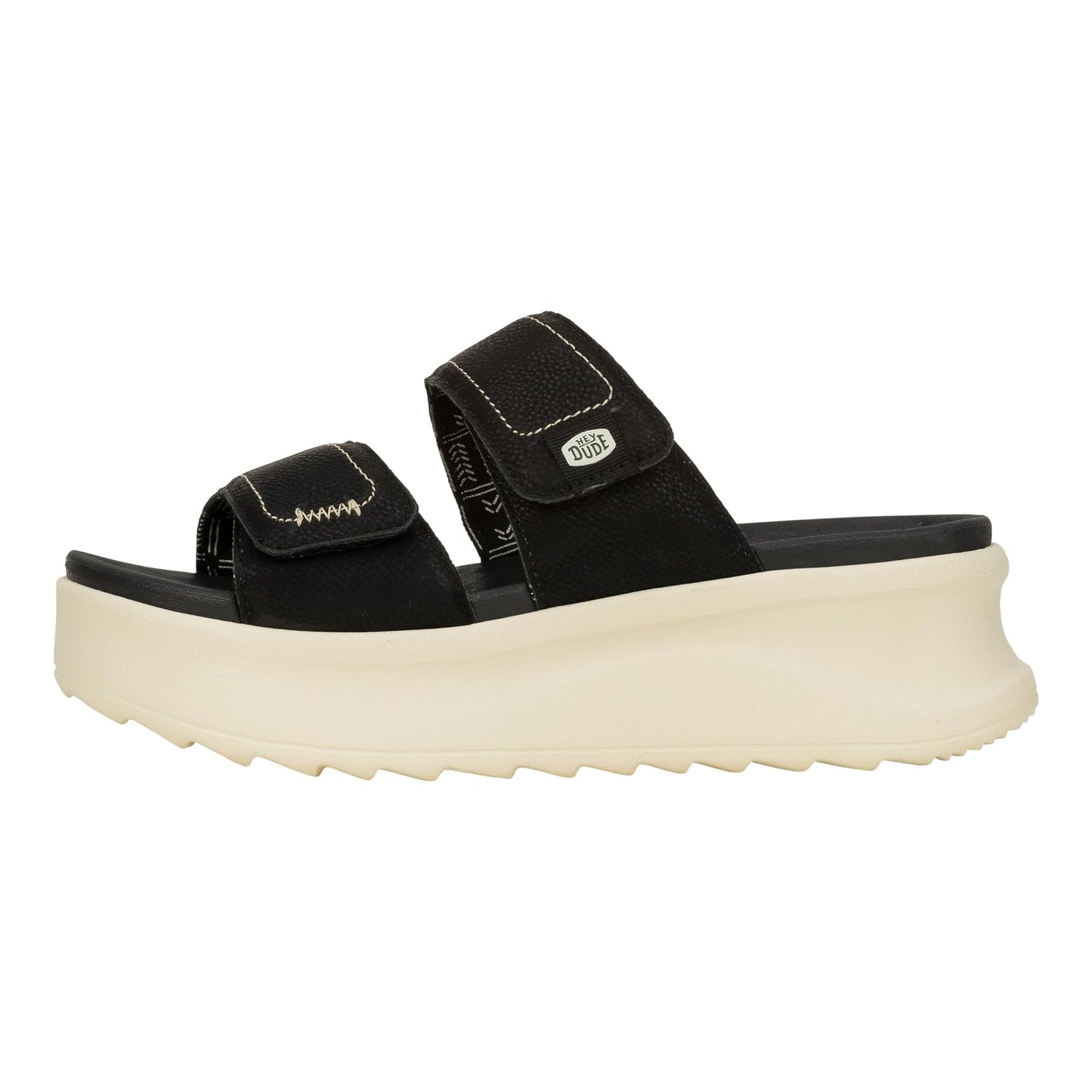 Hey Dude Delray Slide Classic - Sandals for Women - Textile and Synthetic Upper - Cotton Lining - EVA Outsole Black 8 M