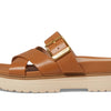 Cole Haan Fraya Slide Sandal - Sandals for Women - Leather Upper - Open Toe - Ankle Strap - Lightweight Tea Leaf Nubuck 6 B - Medium