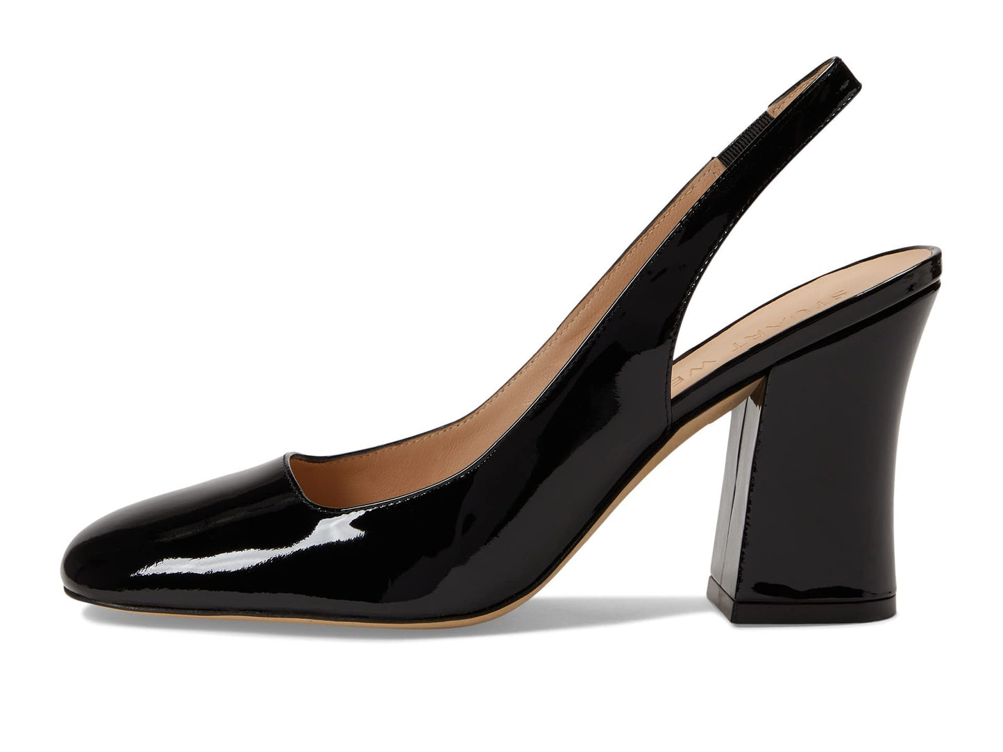 Stuart Weitzman Curveblock 85 Slingback Pump Black 7.5 B