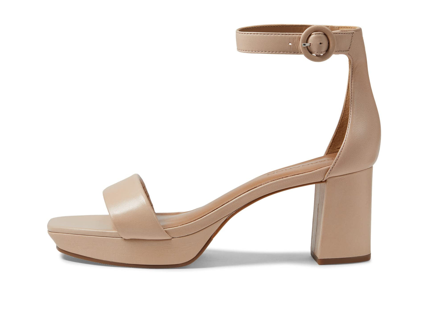 Bernardo® Carla Strap Heels for Women – Leather Upper and Lining – Rubber Sole – Block Heels Blush 9.5 M