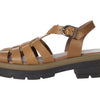 Free People Delaney Fisherman Platform - Women Platform Sandals - Leather Upper and Lining - Rubber Outsole Dark Sand EU 39 (US Women's 9) M