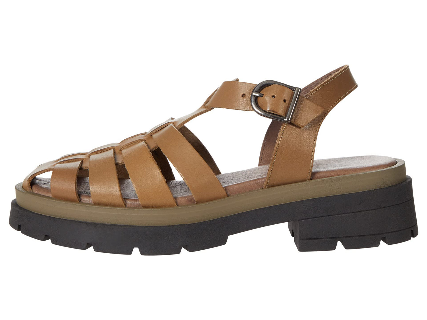 Free People Delaney Fisherman Platform - Women Platform Sandals - Leather Upper and Lining - Rubber Outsole Dark Sand EU 39 (US Women's 9) M