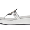 Tory Burch Womens Miller Wedge 25MM Silver 9 Medium