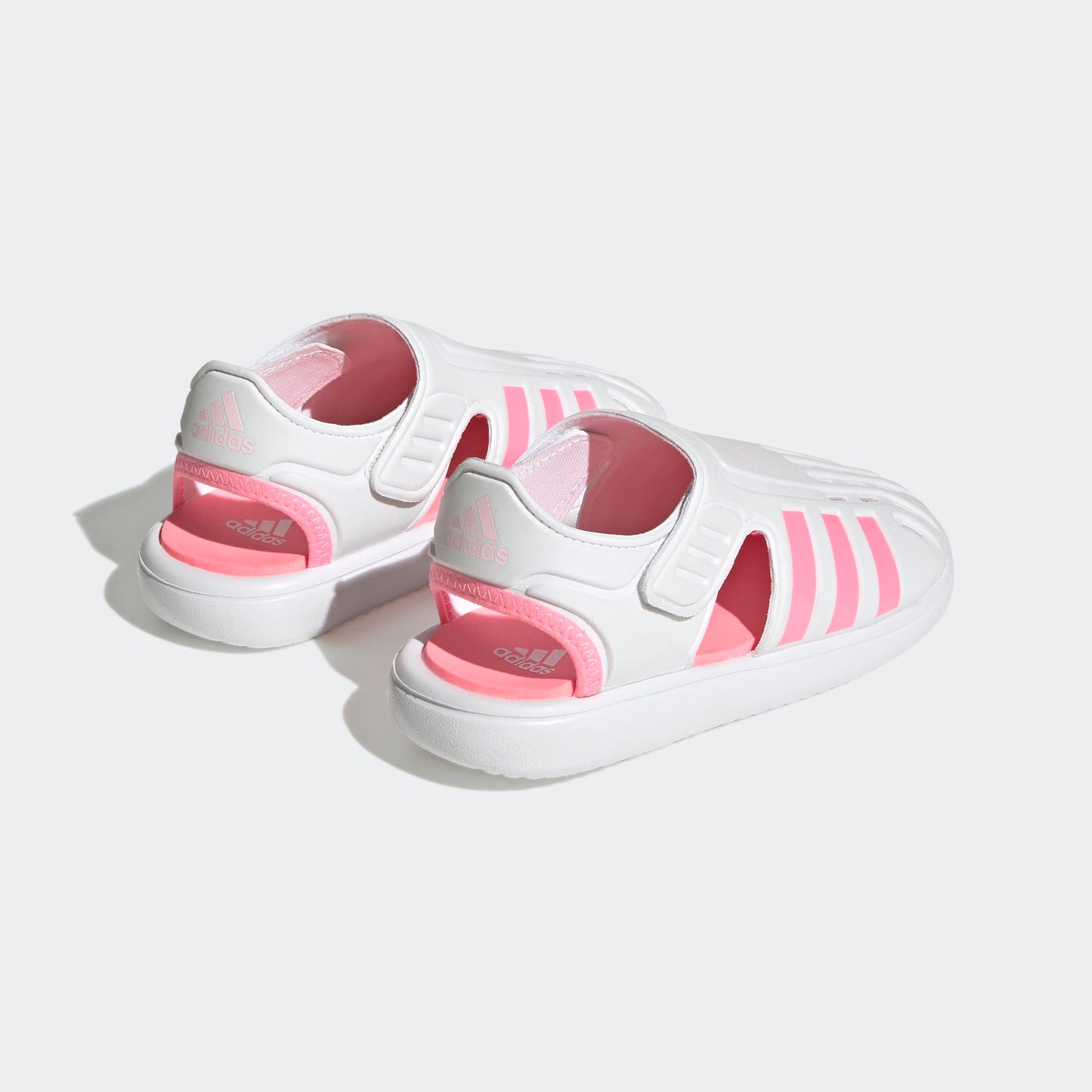 adidas Girl's Summer Closed Toe Water Sandals (Toddler/Little Kid) White/Beam Pink/Clear Pink 2 Little Kid M