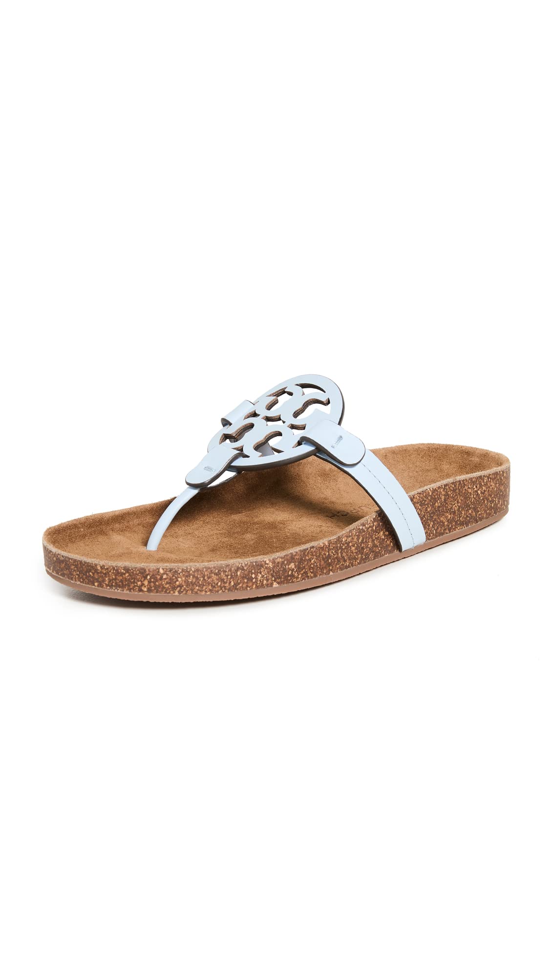 Tory Burch Women's Miller Cloud Sandals, Crisp Blue/Natural, 8 Medium US