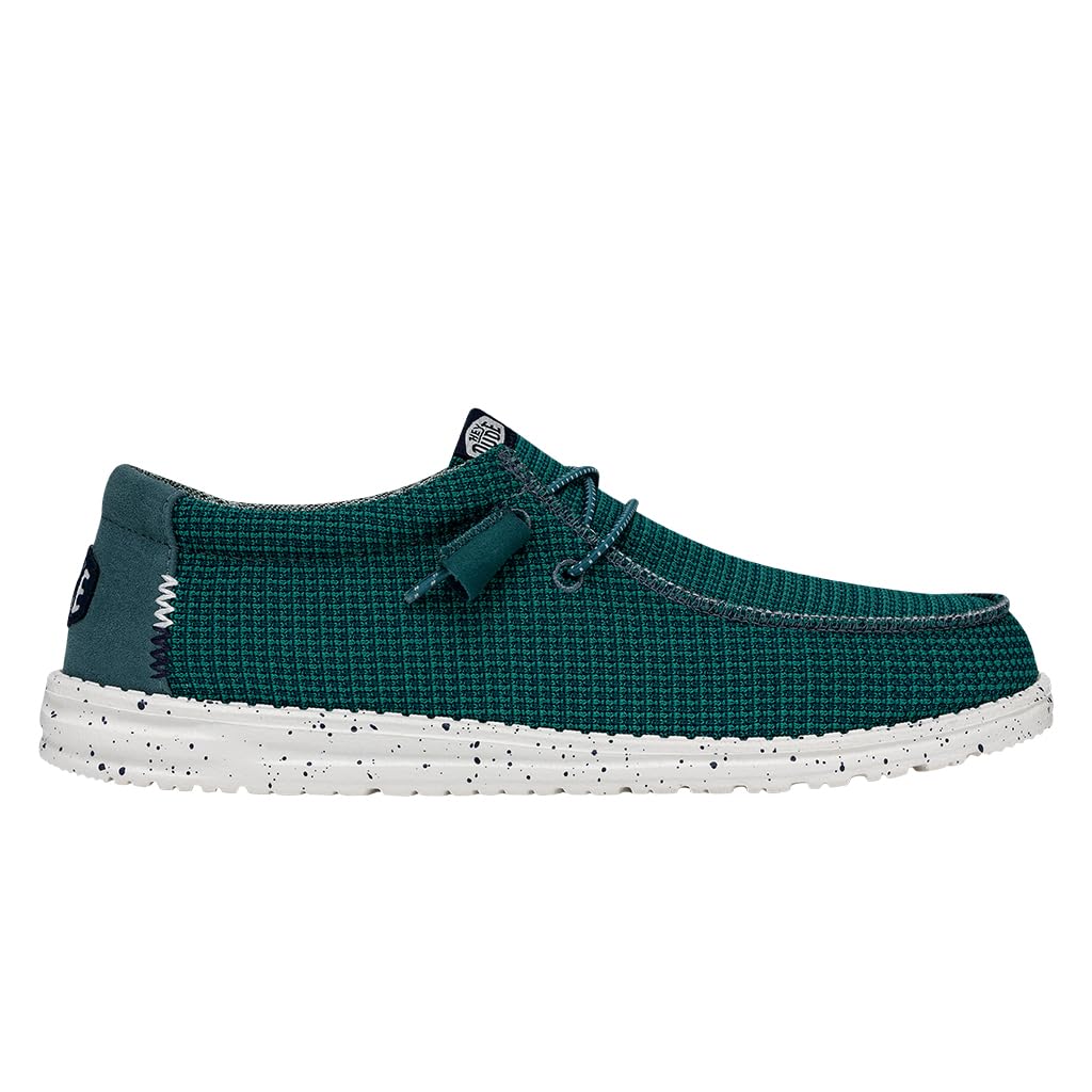 HEYDUDE Wally Sport Mesh Teal Size 4 | Men's Shoes | Men's Slip On Loafers | Comfortable & Light Weight