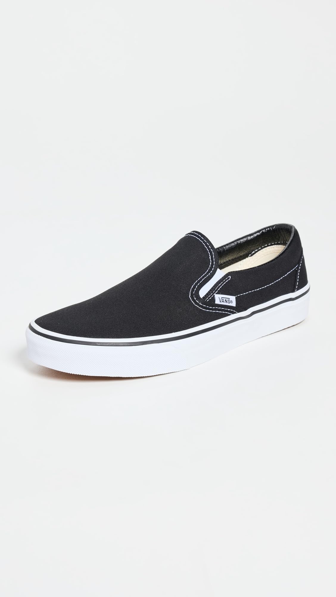 Vans Slip On Unisex Sneakers, Black/White, 12 US Women/10.5 US Men