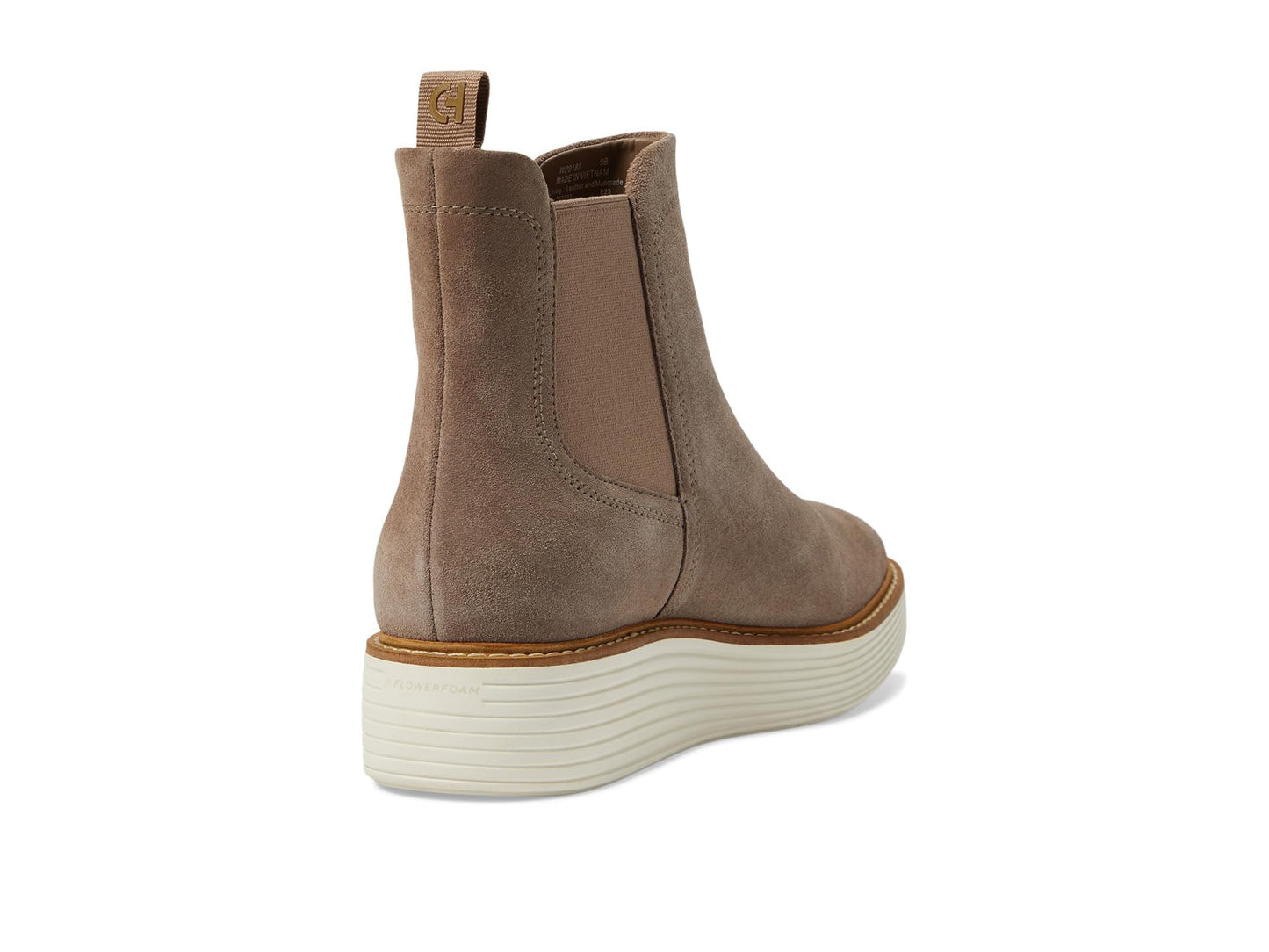 Cole Haan Women's Originalgrand Platform Chelsea Boot, Irish Coffee Suede/Ivory Waterproof, 10