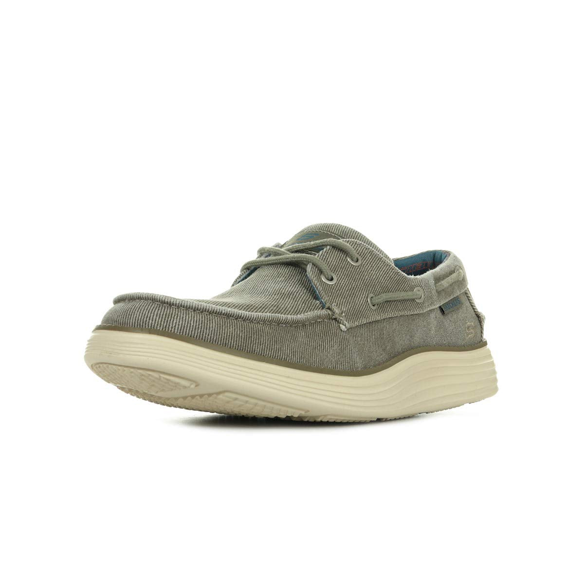 Skechers mens Status 2.0- Lorano Moc Toe Canvas Deck Shoe Oxford, Taupe, 10.5 US
