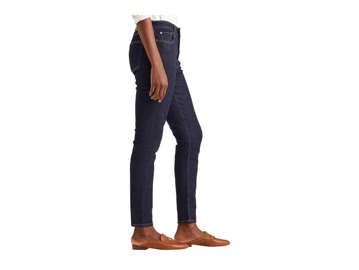 Lauren Ralph Lauren Womens High Rise Dark Wash Straight Leg Jeans Blue 6