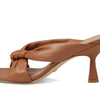 Stuart Weitzman Playa 75 Knot Sandal for Women - Sculptural Heel, Voluminous Knotted Detail, and Lacquered Nappa Leather Footwear Tan 9 M