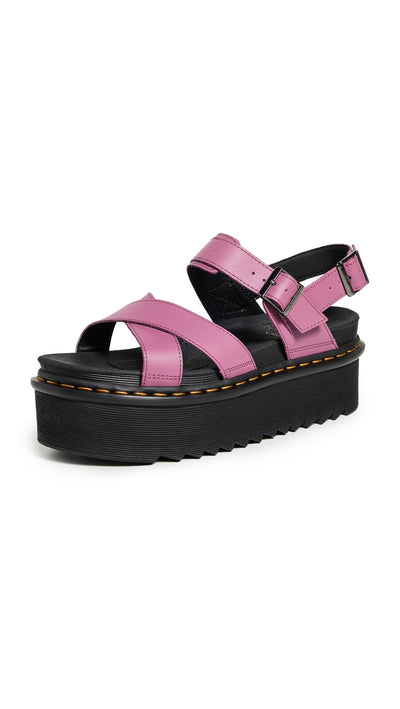 Dr. Martens Women's Voss II Quad Athena Sandals, Muted Purple, 5 US