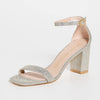 Stuart Weitzman Nudist Curve 75 Block Platino 10.5 B