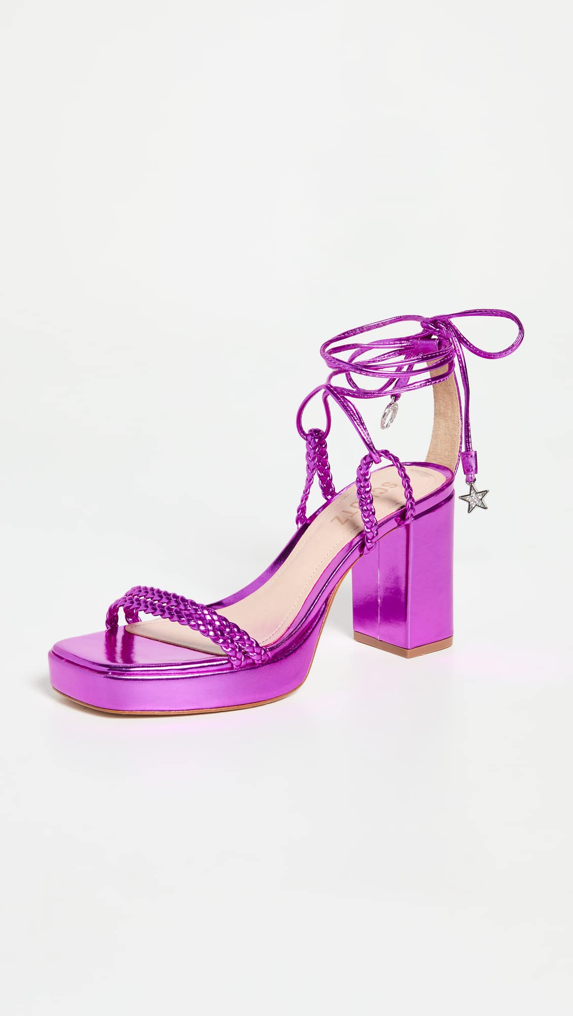 SCHUTZ Women's Lunah Plat Sandals, Bright Violet, Purple, 9 Medium US