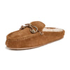 Madewell Women's Suede Moccasin Scuff Slippers, Dried Cedar, Brown, 9 Medium US