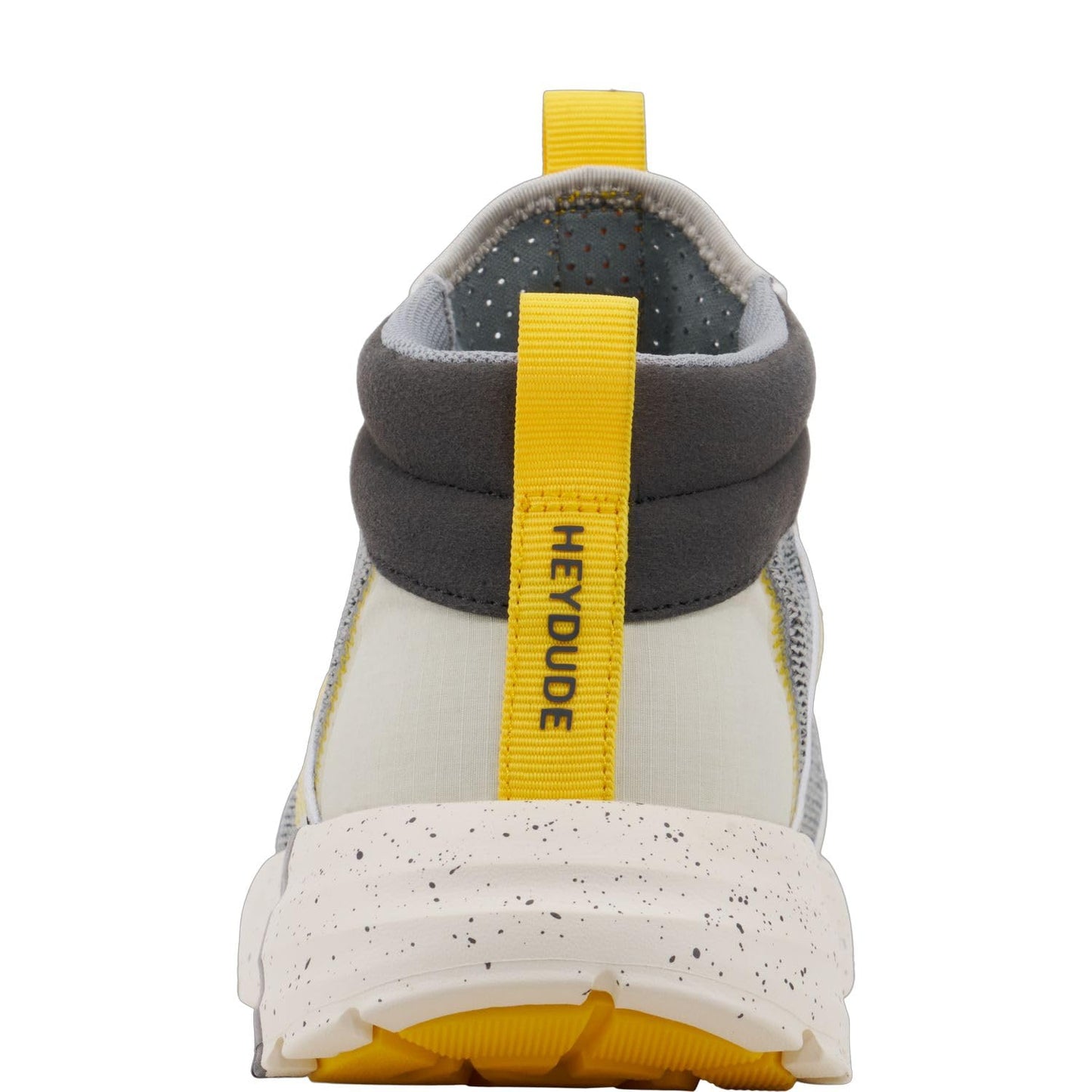 HEYDUDE Men's Sirocco M Mid Trail Heather Grey/Yellow Size 7 | Men's Shoes | Men Slip-on Sneakers | Comfortable & Light-Weight