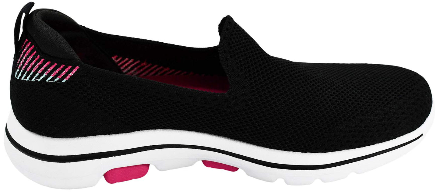 Skechers Women's GO Walk 5-PRIZED Sneaker, Black/Multi, 8.5 M US