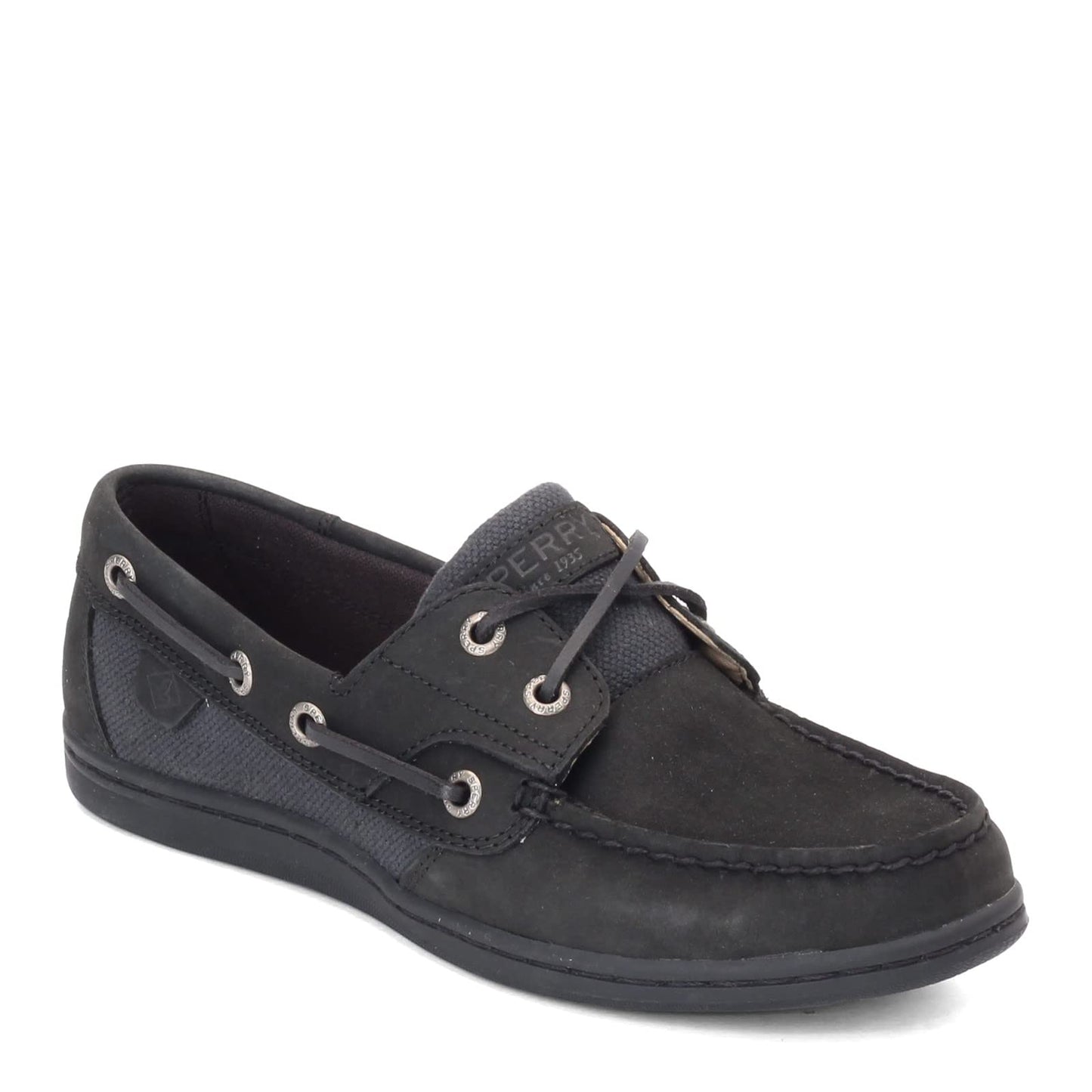 Sperry Womens Koifish Boat Shoe, Black/Black, 5