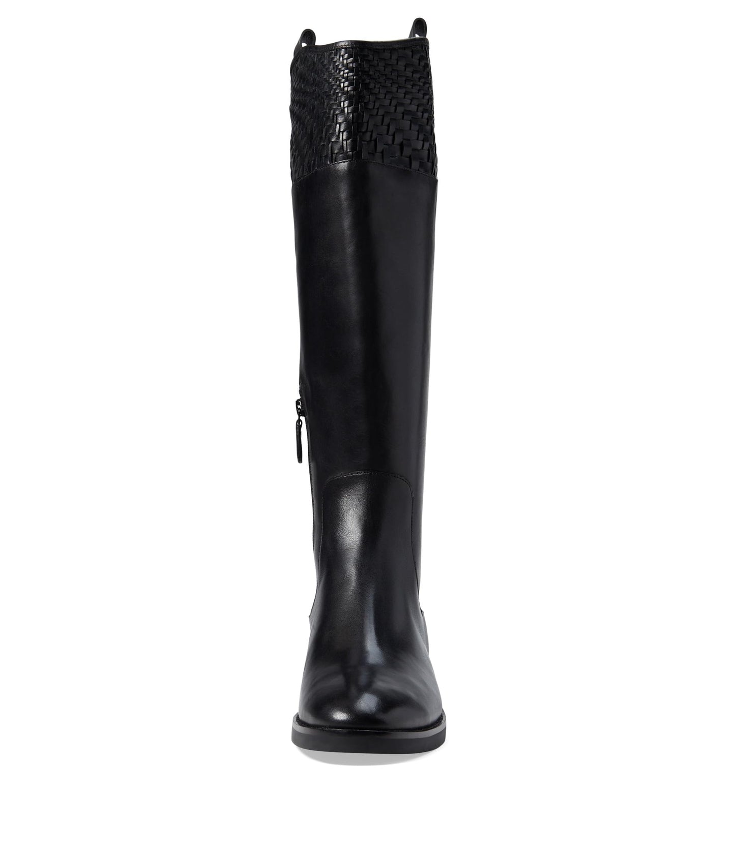 Cole Haan Women's Hampshire Riding Boot Equestrian, Black Leather/Black Suede, 8