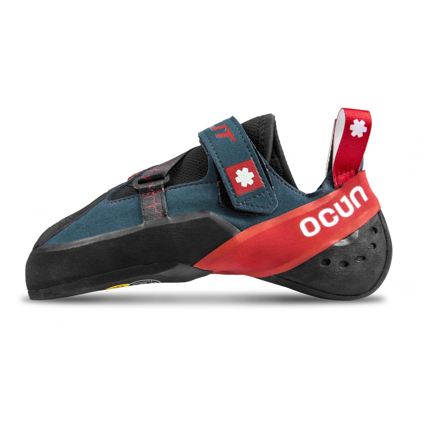 Ocun Bullit Bouldering Shoe | Rock Climbing Shoe, Petrol/Red, 12.5