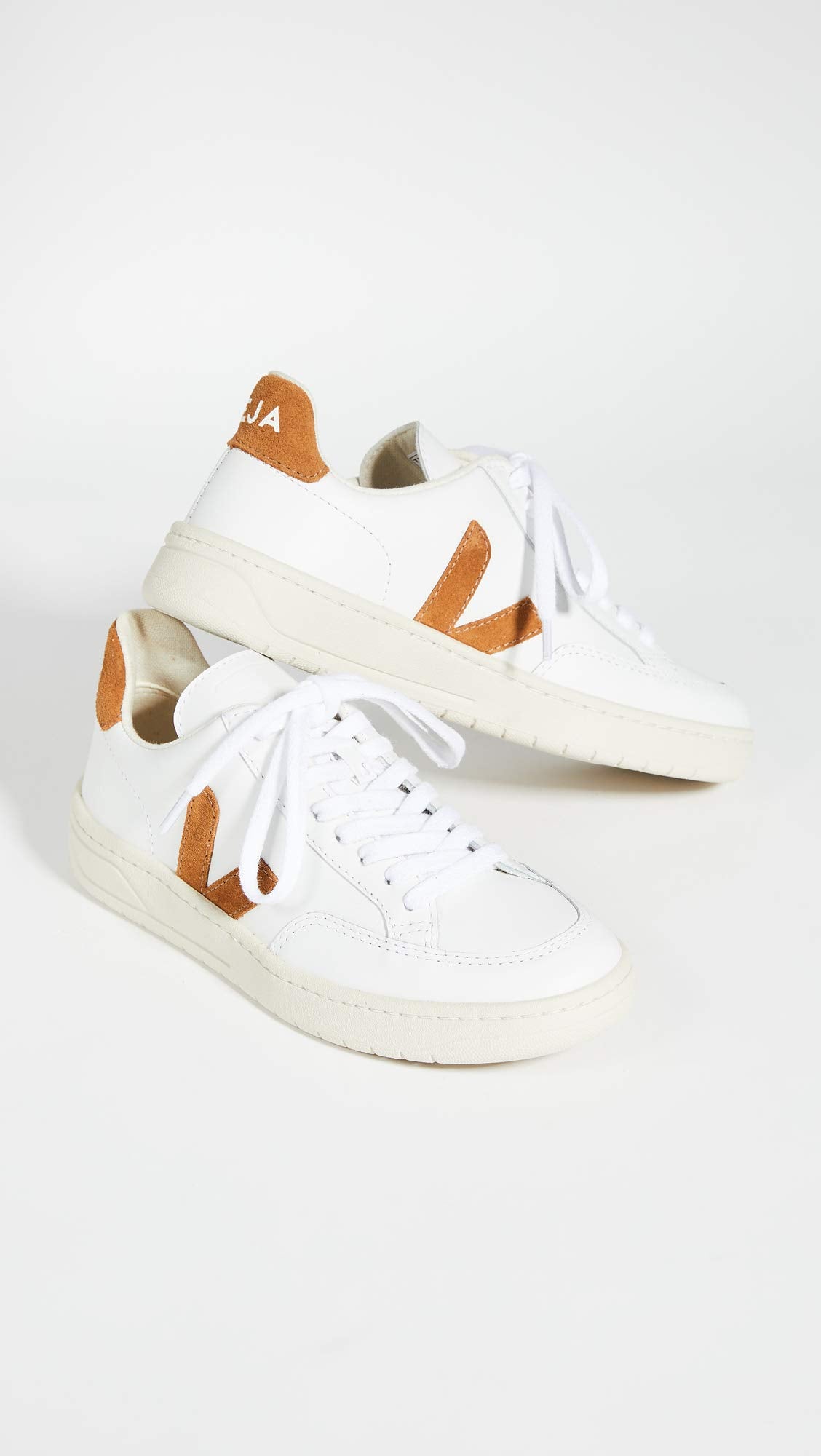 VEJA Women's V-12 Sneaker, Extra White/Camel, 10
