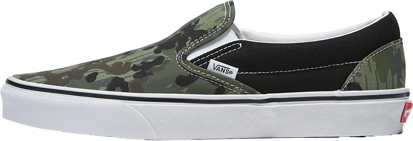 Vans - Unisex Classic Slip-On Shoes, Color Green/Multi, Size: 5.5 D(M) US Mens / 7 B(M) US Womens