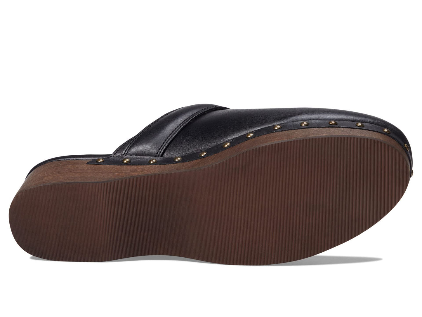 Madewell The Cecily Clog in Oiled Leather Clogs for Women - Slip-On Style Closure, and Round Toe Silhouette True Black 7 M