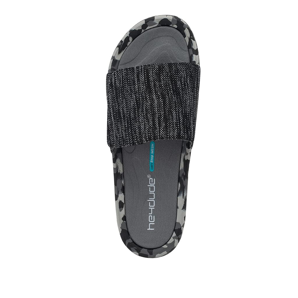 HEYDUDE Men's Phoenix Dark Quarry Camo Size 11 | Men’s Footwear | Men’s Slip On Sandals | Comfortable & Light-Weight