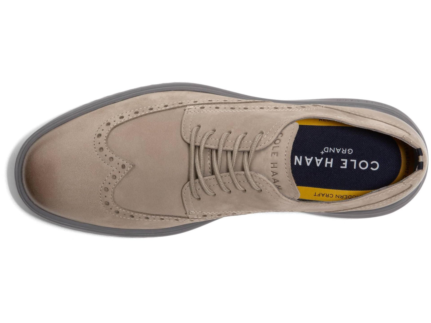 Cole Haan Mens Grand+ Wingtip Oxfords Irish Coffee Nubuck/Tornado 11 W