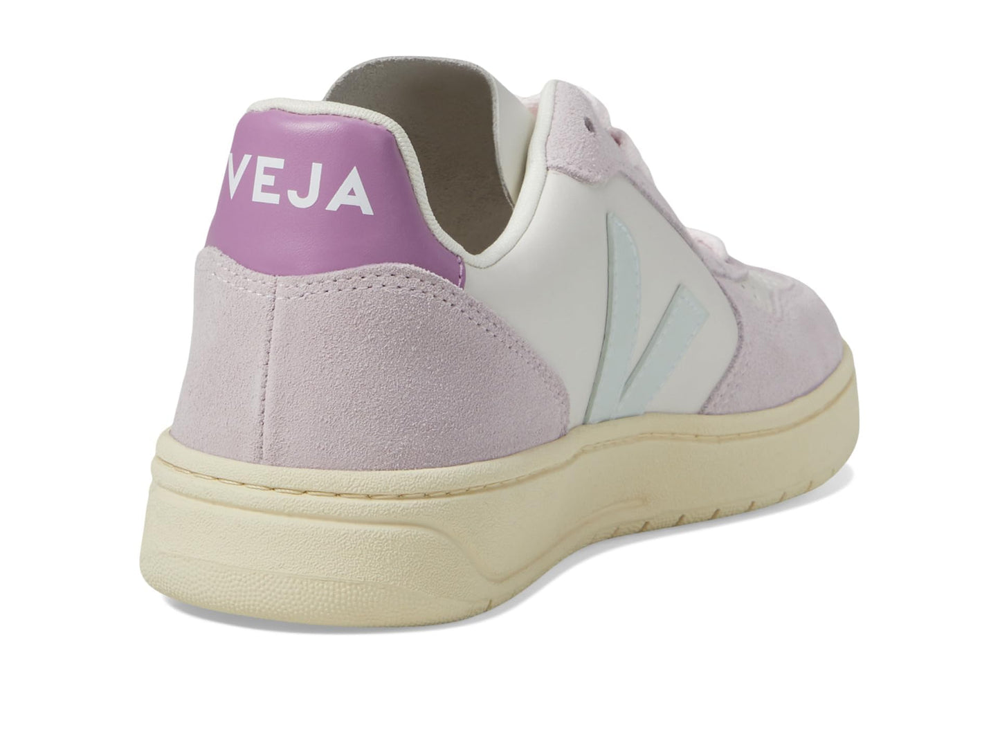 VEJA Women's V-10 Sneaker, Gravel/Menthol/Parme, 11