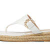 Stuart Weitzman Pearl Buckle Espadrille Sandal Cream 9 M