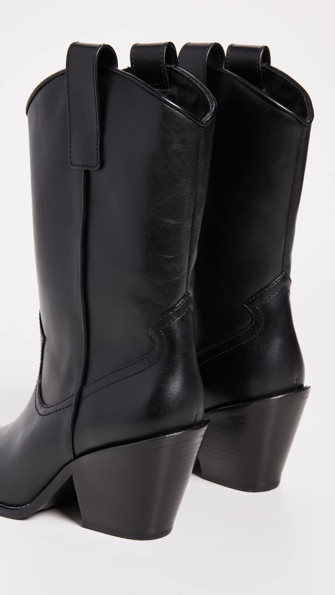 Tory Burch Women's Western Mid Boots 75mm, Perfect Black, 11 Medium US