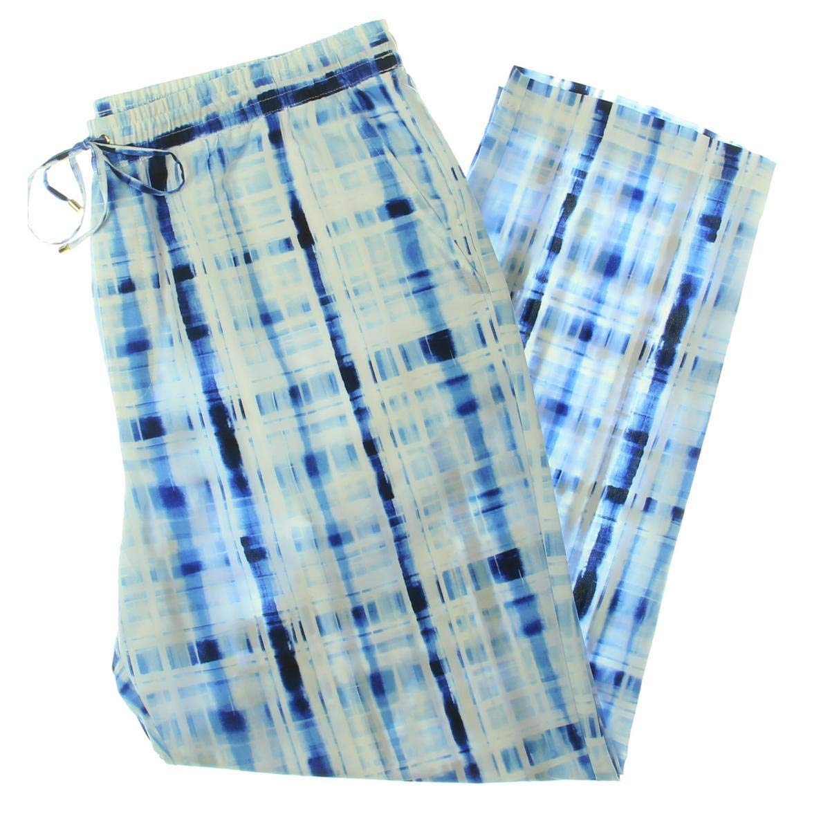 LAUREN RALPH LAUREN Womens Ogin Tie-Dye Plaid Casual Pants Blue 2